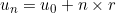 u_n = u_0 + n \times r