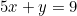 5x + y = 9
