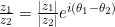 \frac{z_1}{z_2} = \frac{\lvert z_1 \rvert}{\lvert z_2 \rvert} e^{i(\theta_1 - \theta_2)}