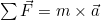 \sum \vec{F} = m \times \vec{a}
