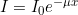 I = I_0 e^{-\mu x}