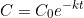 \[C = C_0 e^{-kt}\]