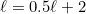 \ell = 0.5\ell + 2