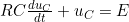 RC \frac{du_C}{dt} + u_C = E