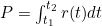 P = \int_{t_1}^{t_2} r(t) dt