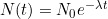 N(t) = N_0 e^{-\lambda t}